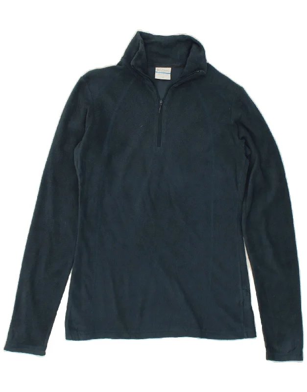 COLUMBIA Womens Zip Neck Fleece Jumper UK 6 XS Navy Blue Polyester Mesh Blend Leather Blend Suede Blend COLUMBIA Womens Zip Neck Fleece Jumper UK 6 XS Navy Blue Polyester Mesh Blend Leather Blend Suede Blend
