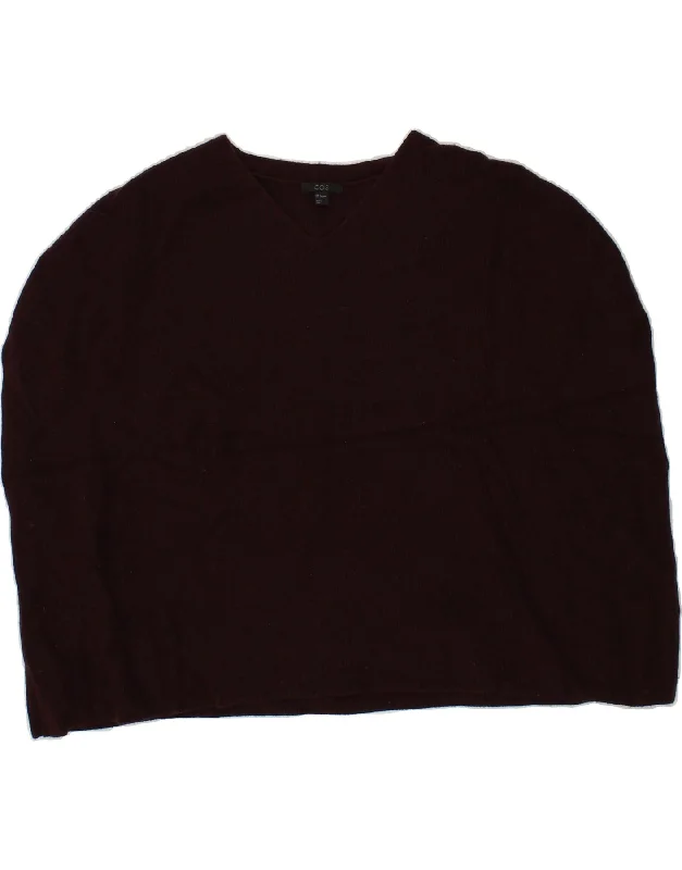 COS Womens Oversized Poncho Jumper UK 16 Large Burgundy Wool Satin Blend Silk Blend Wool Blend COS Womens Oversized Poncho Jumper UK 16 Large Burgundy Wool Satin Blend Silk Blend Wool Blend