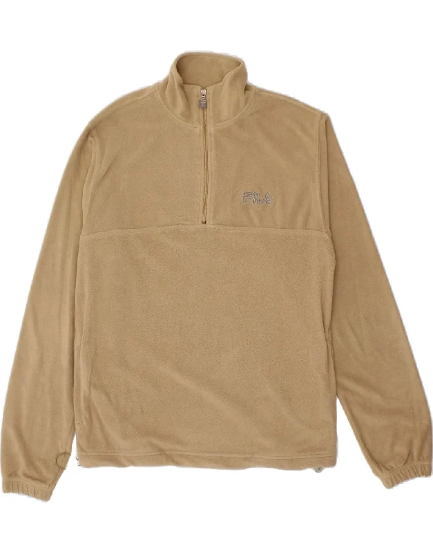FILA Womens Zip Neck Fleece Jumper UK 16 Large Brown Polyester Fleece Fabric Down Fabric Feather Fabric FILA Womens Zip Neck Fleece Jumper UK 16 Large Brown Polyester Fleece Fabric Down Fabric Feather Fabric