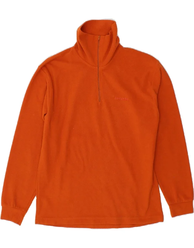 INVICTA Womens Zip Neck Fleece Jumper UK 10 Small Orange Polyester Slim Fit Regular Fit Oversized INVICTA Womens Zip Neck Fleece Jumper UK 10 Small Orange Polyester Slim Fit Regular Fit Oversized