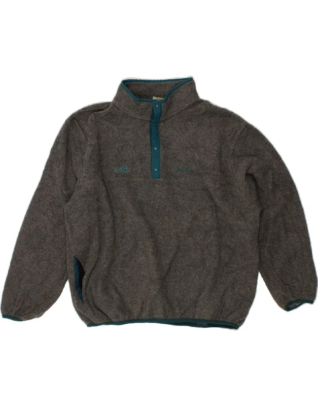 L.L.BEAN Womens Oversized Button Neck Fleece Jumper UK 18 XL Grey Silk Blend Satin Velvet L.L.BEAN Womens Oversized Button Neck Fleece Jumper UK 18 XL Grey Silk Blend Satin Velvet
