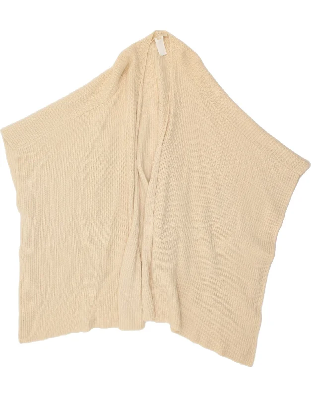 MICHAEL KORS Womens Poncho Jumper UK 10 Small Beige Cotton Embroidered Appliqued Beaded MICHAEL KORS Womens Poncho Jumper UK 10 Small Beige Cotton Embroidered Appliqued Beaded
