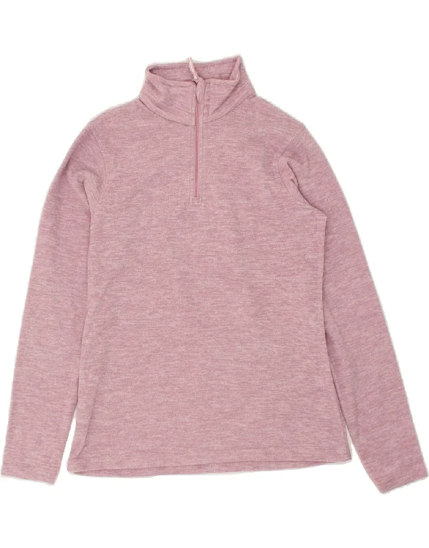 MOUNTAIN WAREHOUSE Womens Zip Neck Fleece Jumper UK 12 Medium Pink Embroidered Appliqued Beaded MOUNTAIN WAREHOUSE Womens Zip Neck Fleece Jumper UK 12 Medium Pink Embroidered Appliqued Beaded