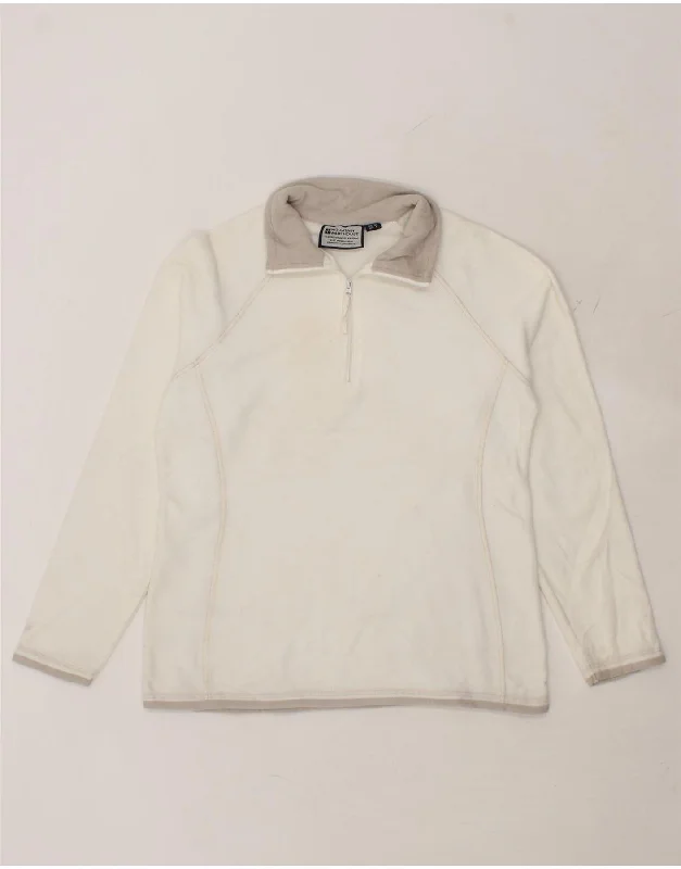 MOUNTAIN WAREHOUSE Womens Zip Neck Fleece Jumper UK 12 Medium White Machine Wash Dry Clean Hand Wash MOUNTAIN WAREHOUSE Womens Zip Neck Fleece Jumper UK 12 Medium White Machine Wash Dry Clean Hand Wash