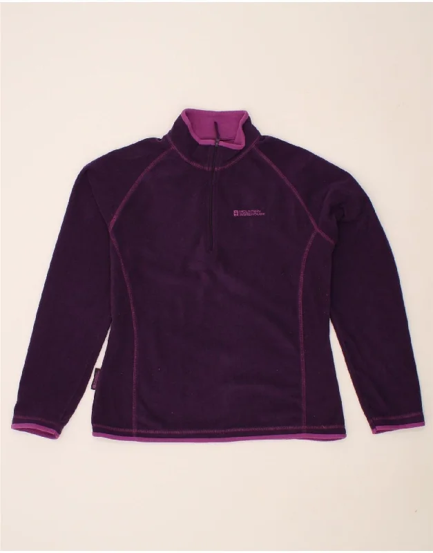 MOUNTAIN WAREHOUSE Womens Zip Neck Fleece Jumper UK 14 Large Purple Solid Color Striped Floral Print MOUNTAIN WAREHOUSE Womens Zip Neck Fleece Jumper UK 14 Large Purple Solid Color Striped Floral Print