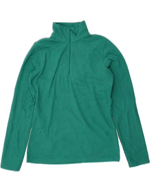 MOUNTAIN WAREHOUSE Womens Zip Neck Fleece Jumper UK 14 Medium Green Transparent Opaque Sheer MOUNTAIN WAREHOUSE Womens Zip Neck Fleece Jumper UK 14 Medium Green Transparent Opaque Sheer
