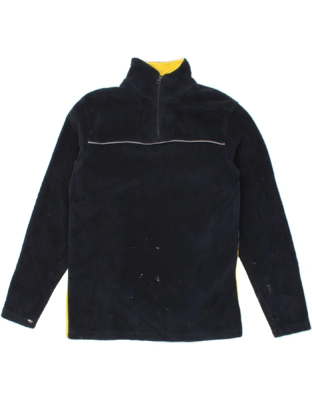 NAUTICA Womens Zip Neck Fleece Jumper UK 14 Medium Navy Blue Colourblock Stylish Fashionable Trendy NAUTICA Womens Zip Neck Fleece Jumper UK 14 Medium Navy Blue Colourblock Stylish Fashionable Trendy