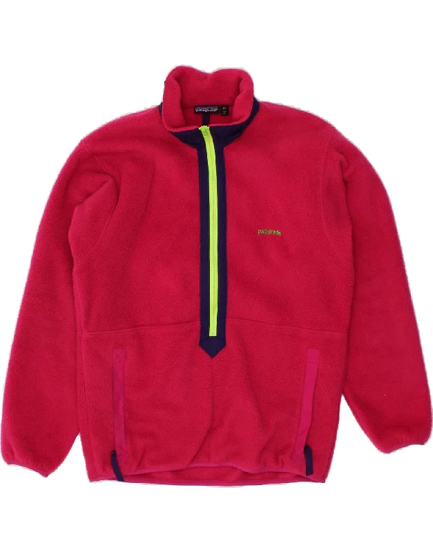 PATAGONIA Womens Loose Fit Zip Neck Fleece Jumper UK 14 Medium Pink Lightweight Heavyweight Midweight PATAGONIA Womens Loose Fit Zip Neck Fleece Jumper UK 14 Medium Pink Lightweight Heavyweight Midweight