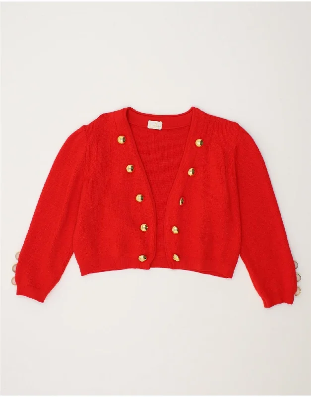 VINTAGE Womens Oversized Loose Fit Bolero Jumper EU 40 Medium Red Spandex Rayon Corduroy VINTAGE Womens Oversized Loose Fit Bolero Jumper EU 40 Medium Red Spandex Rayon Corduroy