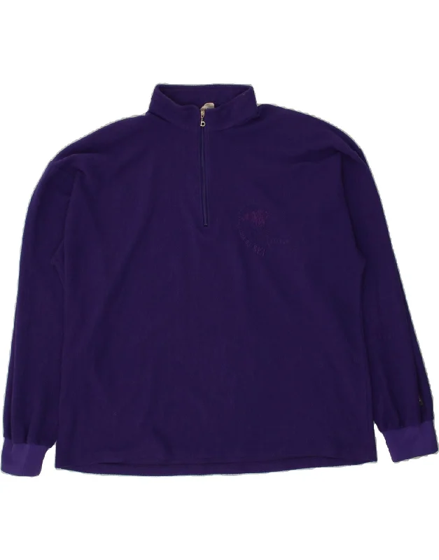 VINTAGE Womens Zip Neck Fleece Jumper UK 22 3XL Purple Polyester Faux Fur Fabric Real Fur Fabric Shearling Fabric VINTAGE Womens Zip Neck Fleece Jumper UK 22 3XL Purple Polyester Faux Fur Fabric Real Fur Fabric Shearling Fabric