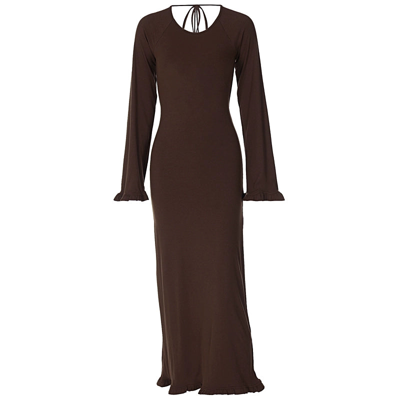 Melinda Backless Maxi Dress Fashionable High-Low Maxi Dress