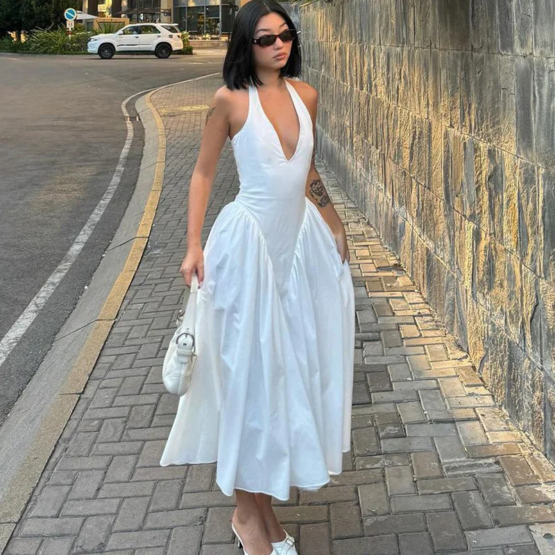 Miraya A-Line Maxi Dress Comfortable Cotton Maxi Dress