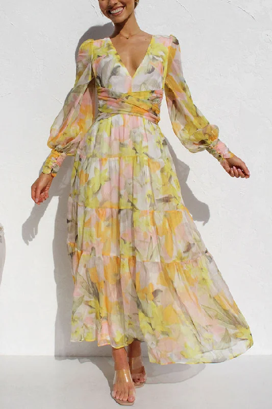 Lilipretty Olena Abstract Floral Balloon Sleeves Maxi Dress Cozy Open-Back Maxi Dress Lilipretty Olena Abstract Floral Balloon Sleeves Maxi Dress Cozy Open-Back Maxi Dress