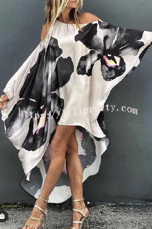 Stunning Floral Unique Printed One Shoulder Cover Up Maxi Dress Fashionable Asymmetrical Maxi Dress Stunning Floral Unique Printed One Shoulder Cover Up Maxi Dress Fashionable Asymmetrical Maxi Dress