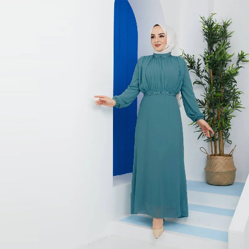 Efsun Moda Turkish Women's Saffron Chiffon Maxi Dress-122 Peacock Blue Elegant Velvet Maxi Dress Efsun Moda Turkish Women's Saffron Chiffon Maxi Dress-122 Peacock Blue Elegant Velvet Maxi Dress