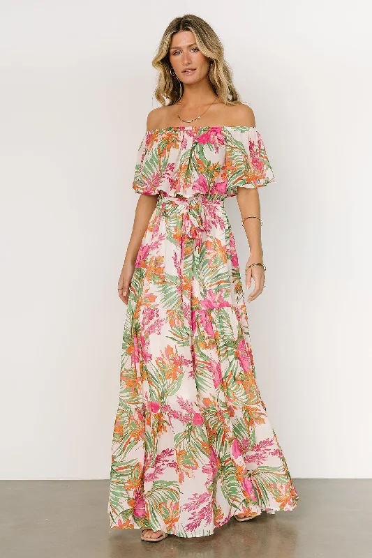 Lahaina Off Shoulder Maxi Dress | Multi Classic Tulle Maxi Dress