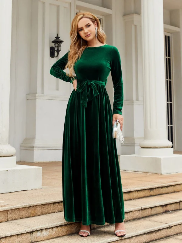 Spring 2023 Elegant Red Long Dress Velvet Solid Color Premium  Formal Evening Vestidos Festa Luxo Rojo Maxi Dresses For Women