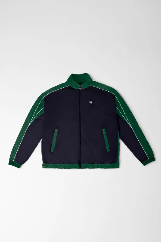 Bicolor Track Jacket Boat Neck Shawl Collar Notched Collar