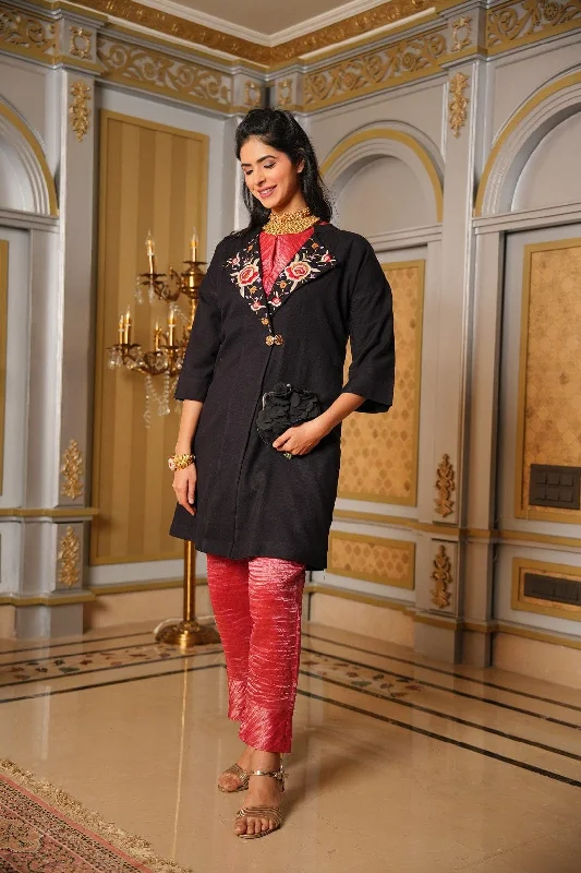 Black Wollen Coat Parsi Embroidered Jacket Appliqued Jacket Beaded Jacket Sequined Jacket Black Wollen Coat Parsi Embroidered Jacket Appliqued Jacket Beaded Jacket Sequined Jacket