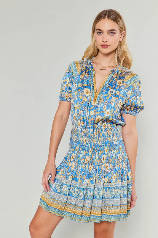 Border Print Mini Dress Cozy Ruched Mini Dress