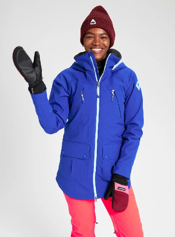 Burton Prowess Womens Jacket Cobalt Blue / Crystal Blue Welt Pockets Slit Pockets Flap Pockets Burton Prowess Womens Jacket Cobalt Blue / Crystal Blue Welt Pockets Slit Pockets Flap Pockets