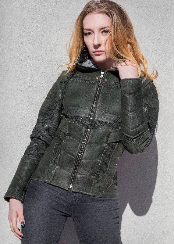 Womens Green Arrow Stephen Amell Leather Jacket