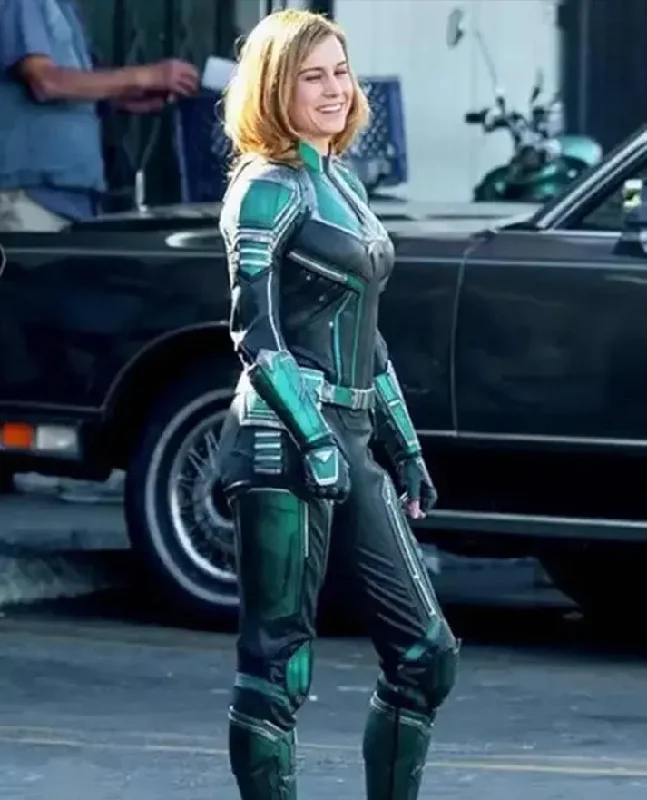 Captain Marvel Green Leather Jacket