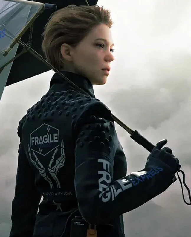 Death Stranding Fragile Express Black Leather Jacket