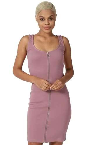 FOREVER 21 women's Cotton Classic Mini Dress (591188_Purple Trendy Denim Mini Dress