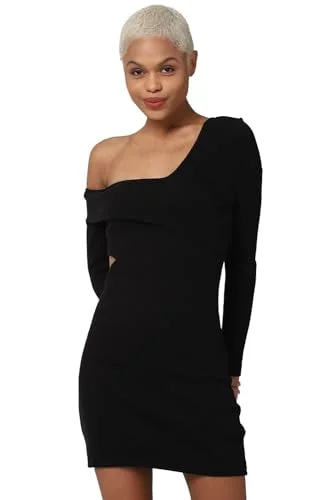 Forever 21 women's Cotton Classic Mini Dress (596621_Black Comfortable Shift Mini Dress