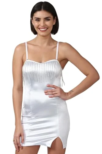 FOREVER 21 women's Polyester Classic Mini Dress (460957_White Elegant Mini Dress with Pleats FOREVER 21 women's Polyester Classic Mini Dress (460957_White Elegant Mini Dress with Pleats