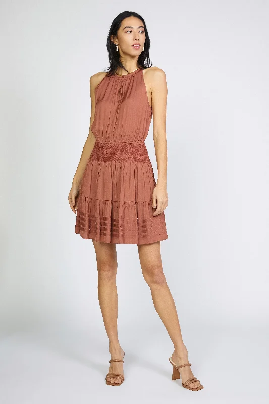 Chiffon Striped Mini Dress Stylish Sweetheart Mini Dress