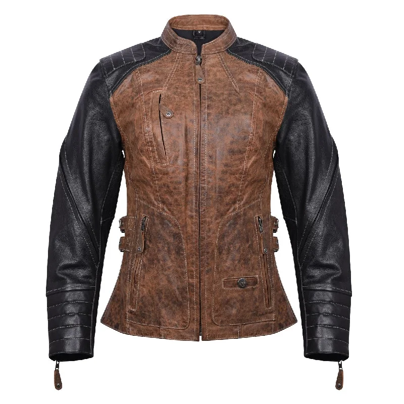 HML639 Ladies High Mileage Black and Brown Jacket Mesh Jacket Canvas Jacket Denim Jacket HML639 Ladies High Mileage Black and Brown Jacket Mesh Jacket Canvas Jacket Denim Jacket