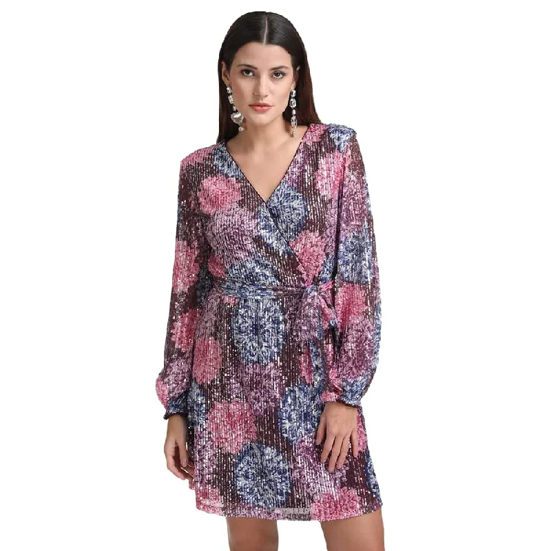 Kazo Abstract Poly Blend V Neck Women's Mini Dress (Multi-Coloured,Medium) Fashionable Summer Mini Dress Kazo Abstract Poly Blend V Neck Women's Mini Dress (Multi-Coloured,Medium) Fashionable Summer Mini Dress