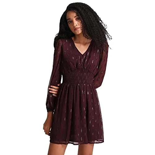 Kazo Abstract Polyester Blend V Neck Women's Mini Dress (Red,Medium) Trendy Lace Mini Dress Kazo Abstract Polyester Blend V Neck Women's Mini Dress (Red,Medium) Trendy Lace Mini Dress