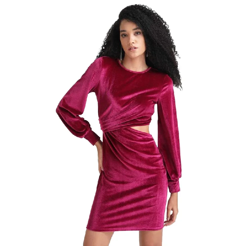 Kazo Crochet Velvet Round Neck Women's Mini Dress (Pink,Extra Small) Fashionable Mini Dress with Pockets Kazo Crochet Velvet Round Neck Women's Mini Dress (Pink,Extra Small) Fashionable Mini Dress with Pockets