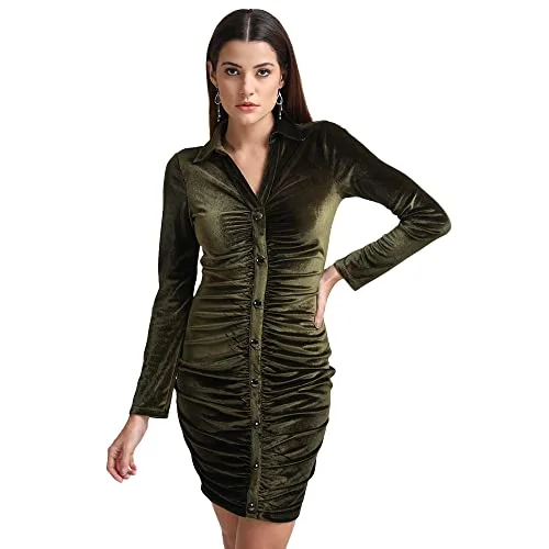 Kazo Embellished Velvet Cowl Neck Womens Mini Dress (Olive, Small) Chic Halter Mini Dress Kazo Embellished Velvet Cowl Neck Womens Mini Dress (Olive, Small) Chic Halter Mini Dress