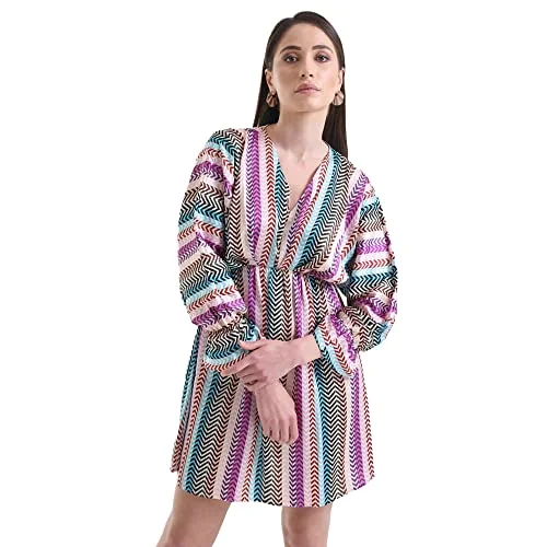 Kazo Solid Satin Collar Neck Womens Mini Dress (Pink Mix, XL) Classic Striped Mini Dress Kazo Solid Satin Collar Neck Womens Mini Dress (Pink Mix, XL) Classic Striped Mini Dress