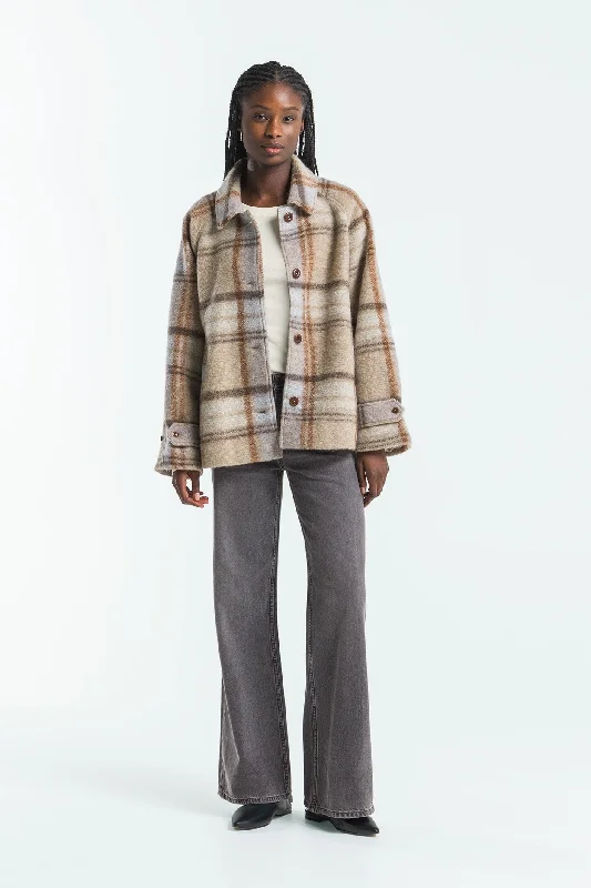 Reizei Jacket Fog Violet Tulip Check Faux Fur Jacket Real Fur Jacket Shearling Jacket Reizei Jacket Fog Violet Tulip Check Faux Fur Jacket Real Fur Jacket Shearling Jacket