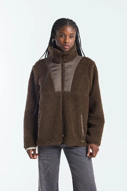 Totoku Unisex Sherpa Jacket Chocolate Brown Oversized Jacket Tailored Jacket Straight Jacket Totoku Unisex Sherpa Jacket Chocolate Brown Oversized Jacket Tailored Jacket Straight Jacket