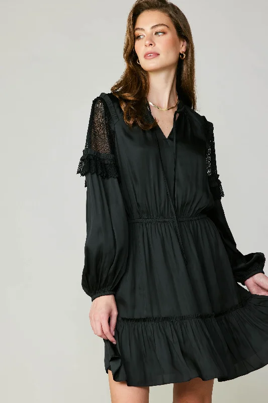 Lace Contrast Mini Dress Stylish Summer Mini Dress