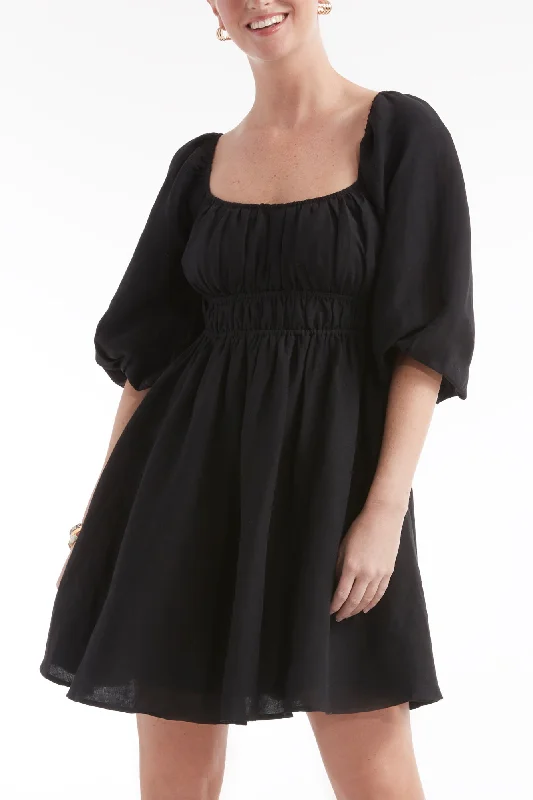 Lala Cinched Long Sleeve Mini Dress - FINAL SALE Elegant Sequin Mini Dress