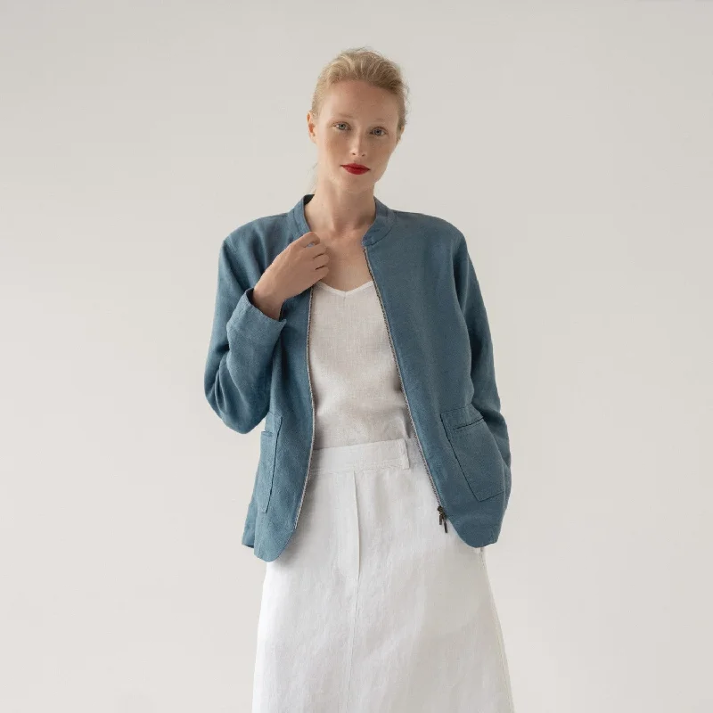 LIMITED EDITION Petrol Blue Linen Twill Cherry Tree Jacket Striped Jacket Polka Dot Jacket Floral Jacket LIMITED EDITION Petrol Blue Linen Twill Cherry Tree Jacket Striped Jacket Polka Dot Jacket Floral Jacket