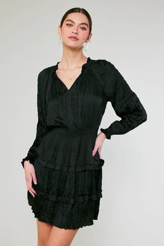 Crinkled Ruffle Mini Dress Fashionable Party Mini Dress