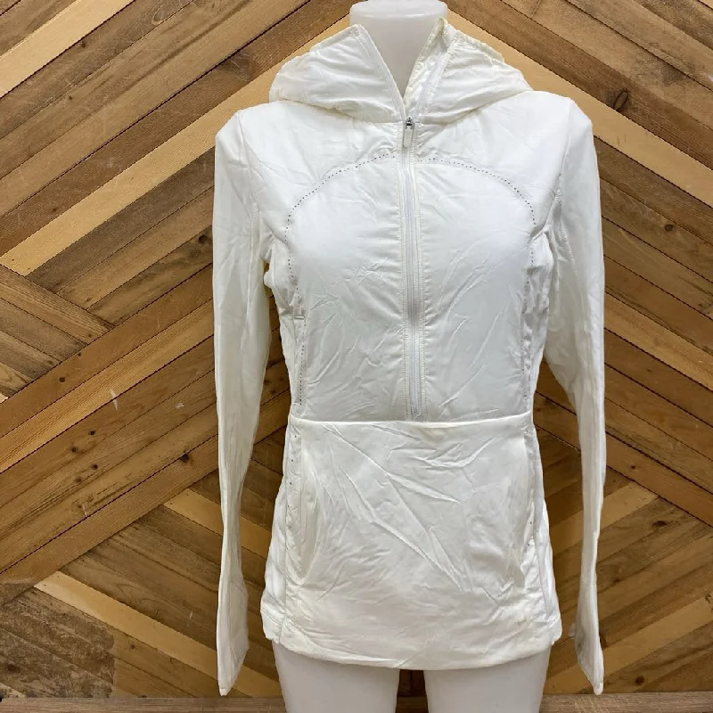 Lululemon - Women's Hybrid Pullover Puffer Jacket - MSRP comp $248: White-women- Nylon Fabric Polyester Fabric Spandex Fabric Lululemon - Women's Hybrid Pullover Puffer Jacket - MSRP comp $248: White-women- Nylon Fabric Polyester Fabric Spandex Fabric