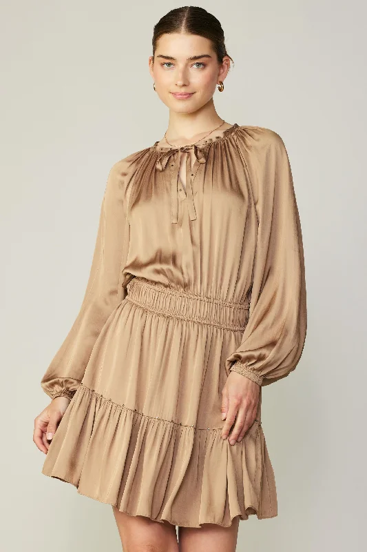 Tiered Studded Mini Dress Comfortable Linen Mini Dress