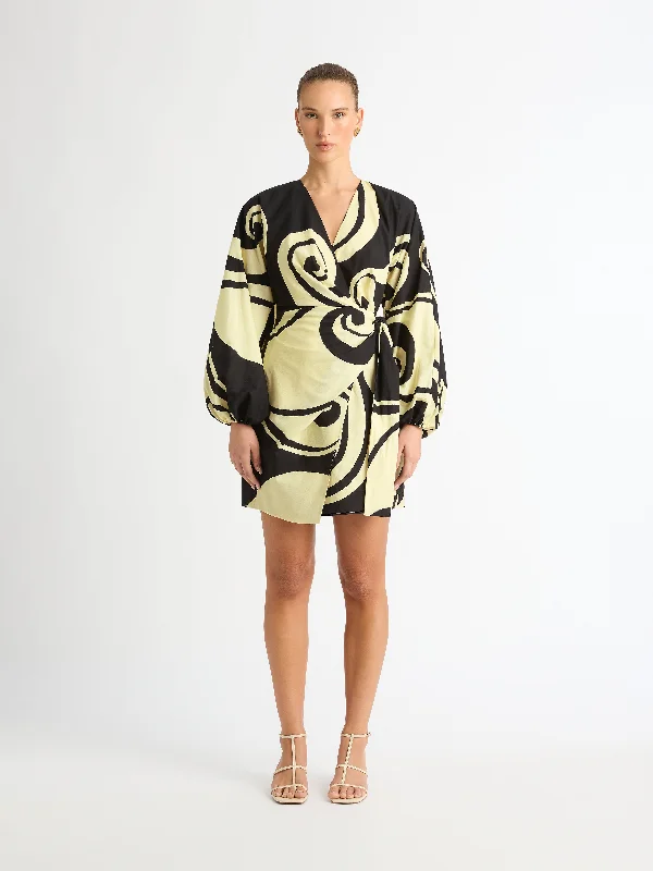 OCEANIC SWIRL MINI DRESS Trendy Lace Mini Dress