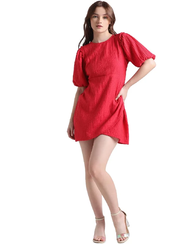 ONLY Women's Cotton Blend Wrap Mini Dress (15323361-Jalapeno Red_Jalapeno Elegant Satin Lace Mini Dress ONLY Women's Cotton Blend Wrap Mini Dress (15323361-Jalapeno Red_Jalapeno Elegant Satin Lace Mini Dress