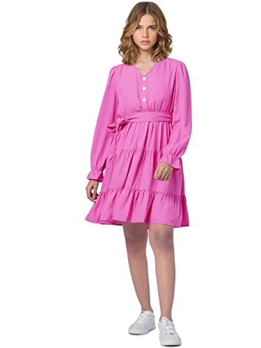 Only Women's Polyester A-Line Mini Dress (15293559-Raspberry Rose_Raspberry 38) Fashionable Lace-Trim Mini Dress Only Women's Polyester A-Line Mini Dress (15293559-Raspberry Rose_Raspberry 38) Fashionable Lace-Trim Mini Dress
