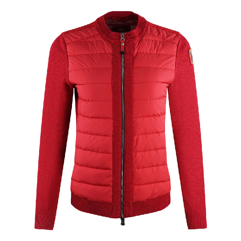 Parajumpers Theresa Unique Red Padded Down Jacket Front Pockets Side Pockets Patch Pockets Parajumpers Theresa Unique Red Padded Down Jacket Front Pockets Side Pockets Patch Pockets